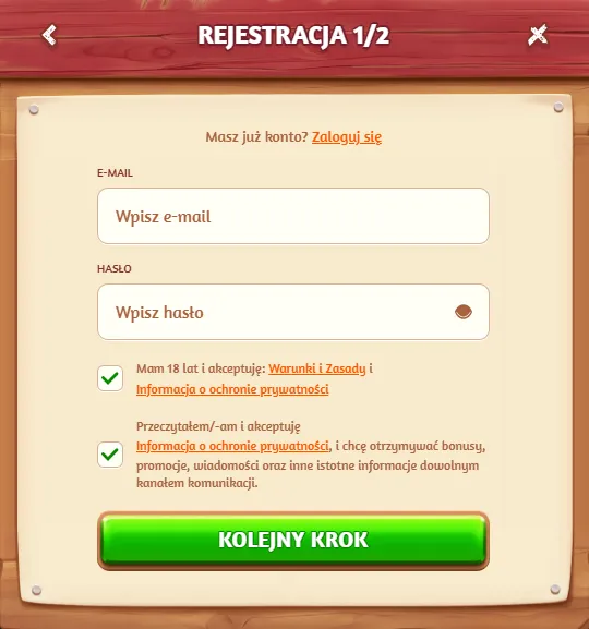 Panel rejestracyjny
